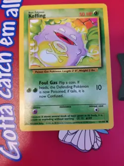 Pokemon TCG Koffing Base Set 51/102 Regular Unlimited Common - Image 2