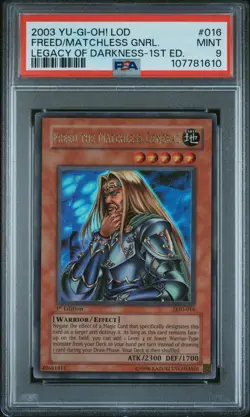 Freed The Matchless General LOD-016 Ultra Rare 1st Edition Yugioh PSA 9 *610 - Image 1