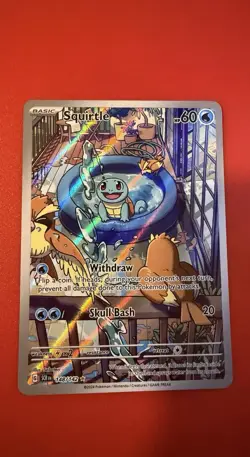 Pokemon Squirtle TCG Stellar Crown Illustration Rare Holo Card 148/142 Sv07 - Image 1