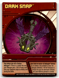 Bakugan Card - Dark Snap (Falcon Fly) - Ability - Battle Brawlers - Image 1