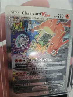 Charizard VStar Silver Foil Fan Art Vinyl Pokemon HP280 Textured Collector Card - Image 3