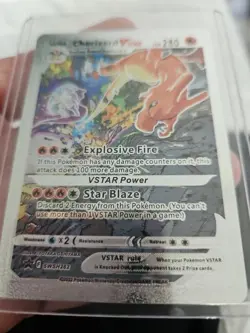 Charizard VStar Silver Foil Fan Art Vinyl Pokemon HP280 Textured Collector Card - Image 4