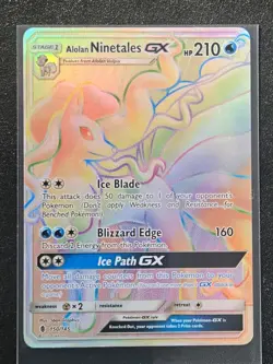 Alolan Ninetales GX - 150/145 - Pokemon Guardians Rising Secret Rare Card NM - Image 1