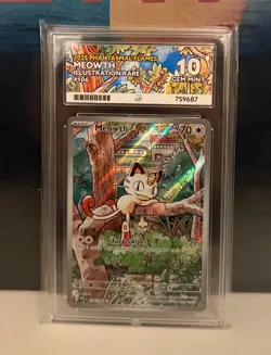 Pokemon TCG Meowth 106/094 Phantasmal Flames ACE 10 GEM MINT PERFECT SUBGRADES - Image 1
