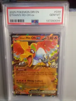2025 Pokemon Dri En Ethan's HO-OH Ex # 039/182 Psa 10 - Image 1