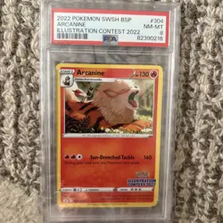 PSA8Arcanine 338/S-P Illustration Contest 2022 Promo Pokemon Card - Image 1