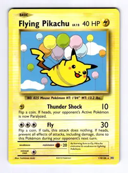 Flying Pikachu XY - Evolutions #110 (2016) Secret NM Pokemon - Image 1