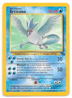 Pokemon TCG - Articuno - 17/62 - Rare - Fossil Unlimited [Moderately Played] - Image 1