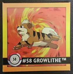 Growlithe 58 Artbox Series 1 Stickers Vintage Pokemon Trading Card Game 1999 NM - Image 1
