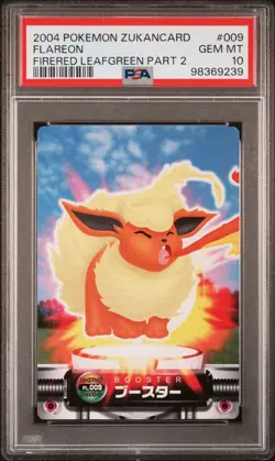 PSA 10 GEM MINT Flareon #009 Carddass Zukan F-Red L-Green Bandai Pokemon POP 4 - Image 1