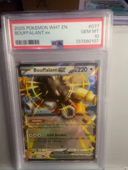2025 Pokemon Wht En Bouffalant Ex #077/086 Psa 10 - Image 1
