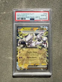 2024 POKEMON PLAY! POKEMON PRIZE PACK: SERIES 5 #058 MEWTWO EX PSA 10 - Image 1