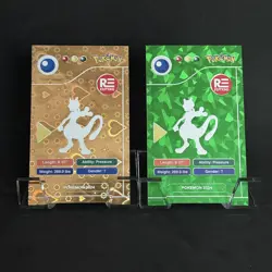 Mewtwo (150) 2024 Pokemon Pokedex Black Gold Heart Holo and Green Cracked Ice - Image 2