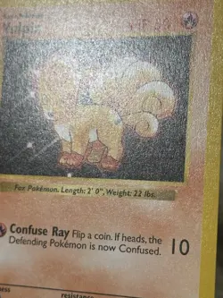 1999 Pokemon VULPIX Base Set SHADOWLESS BLUE DOT ERROR Misprint 68/102 LP TCG - Image 2