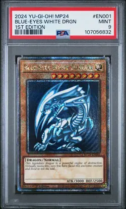 2024 YU-GI-OH! MP24-25TH ANV TIN: DUELING MIRRORS BLUE-EYES WHITE DRAGON PSA 9 - Image 1