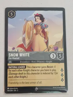 Disney Lorcana Shimmering Skies Snow White Fair-Hearted Non Foil 183/204 - Image 1