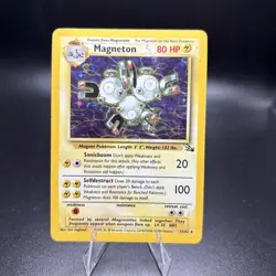 Magneton Pokemon TCG Unlimited Holo Rare Card 11/62 Fossil Set - Image 1