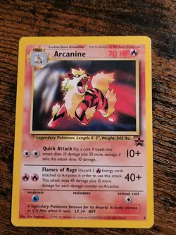 Pokemon ARCANINE Black Star Promo WOTC LP MP - Image 1