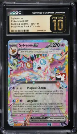 CGC PRISTINE 10 Sylveon ex 086/191 Prize Pack: Series 7 Pokemon Play! 2025 - Image 1