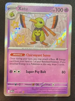 Pokemon TCG Xatu Scarlet & Violet Paldean Fates Holo Shiny Rare - Image 1