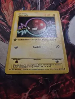 Pokemon 1st Edition Shadowless Base Common Voltorb 67/102 - Heavy Play (HP) - Image 2