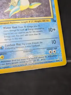 Pokemon TCG Lapras Fossil Holo Unlimited Rare Card 10/62 - MP - Image 4