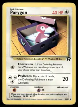 Pokemon Cards Porygon 48/82 UNLIMITED Team Rocket WOTC Uncommon LP - Image 1