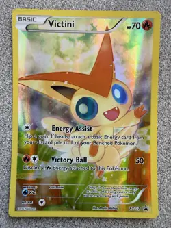 Victini XY117 - Pokemon Full Art Holo Black Star Promo Card- LP - Image 1