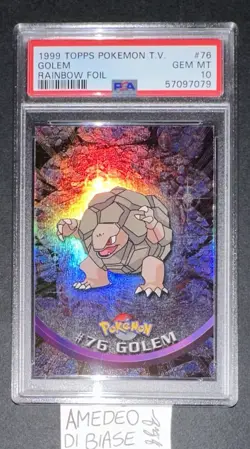 PSA 10 POKEMON TOPPS GOLEM #76 RAINBOW FOIL ENGLISH 1999 - Image 1