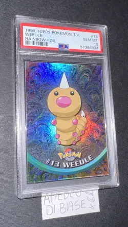 PSA 10 POKEMON TOPPS WEEDLE #13 RAINBOW FOIL ENGLISH 1999 - Image 3