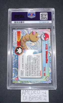 PSA 10 POKEMON TOPPS WEEDLE #13 RAINBOW FOIL ENGLISH 1999 - Image 5