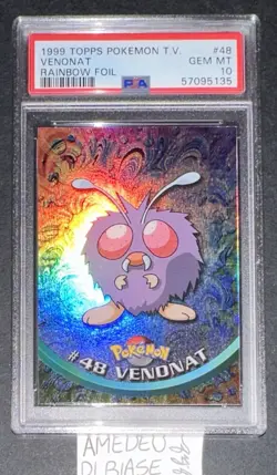 PSA 10 POKEMON TOPPS VENONAT #48 RAINBOW FOIL ENGLISH 1999 POP 1 IN THE WORLD! - Image 1