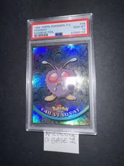 PSA 10 POKEMON TOPPS VENONAT #48 RAINBOW FOIL ENGLISH 1999 POP 1 IN THE WORLD! - Image 4