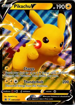 JUMBO Pikachu V SWSH061 Black Star Promos Ultra Rare Holo Pokemon 2021 OVERSIZED - Image 1