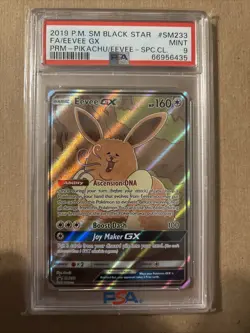 Pokemon Eevee GX SM233 Full Art Promo Pikachu Eevee Special Collection PSA 9 - Image 1