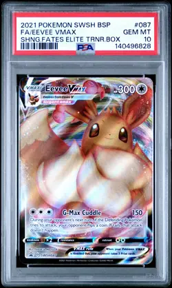 2021 POKEMON SWSH BLACK STAR PROMO #087 FULL ART/EEVEE VMAX PSA 10 - Image 1