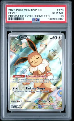2025 POKEMON SVP EN-SV BLACK STAR PROMO #173 EEVEE PSA 10 - Image 1