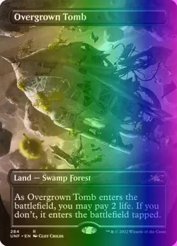 MTG Magic the Gathering Overgrown Tomb (284/689) Unfinity LP FOIL - Image 1