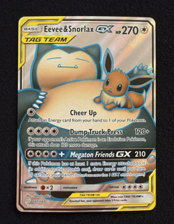 Pokemon Eevee & Snorlax GX Tag Team 171/181 Team Up Full Art Ultra Rare NM/M - Image 1