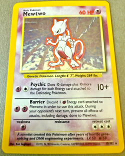 Pokemon TCG Mewtwo Base Set 10/102 Holo (C) 1999 Wizards. Mint Condition - Image 1