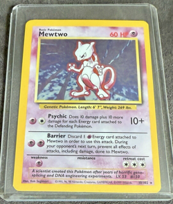 Pokemon TCG Mewtwo Base Set 10/102 Holo (C) 1999 Wizards. Mint Condition - Image 3