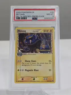 2005 Pokemon EX Delta Species Metang 49/113 Prerelease Stamped - PSA 8 - Image 1