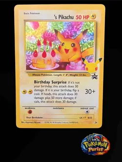 Pokemon TCG Celebrations Classic Black Star Promo Birthday Pikachu Card NM-M - Image 1