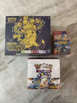 Pokemon Sealed Surging Sparks Booster Box, ETB, and Bundle - Image 1