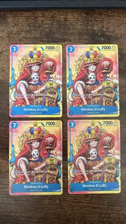 One Piece TCG Luffy Promo Stamped 2nd Anniversary P-043 X 4 English NM - Image 1