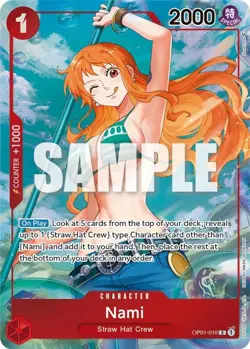 One Piece Nami (Parallel) (OP01-016/284) OP01 Romance Dawn LP FOIL - Image 1