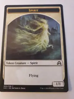 MTG Magic The Gathering Card SPIRIT Token Creature Spirit Shadows Over Innistrad - Image 1