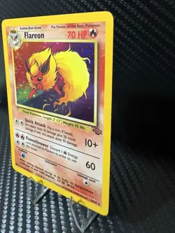 Vintage WOTC Jungle Flareon Holo Rare 3/64 Clean Front 1999 Pokemon card MP+ - Image 3