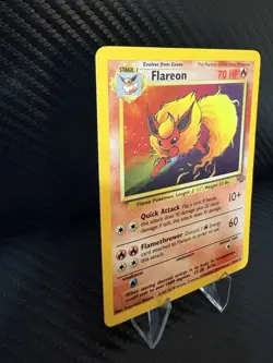 Vintage WOTC Jungle Flareon Holo Rare 3/64 Clean Front 1999 Pokemon card MP+ - Image 4