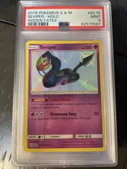 2019 Pokemon Hidden Fates Seviper Holo Rare Shiny Vault PSA 9 MINT SV15 - Image 1